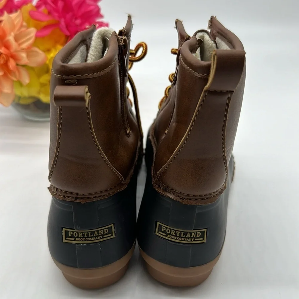 Portland Boot Company Brown Tan Duck Boots Size 10 WRB6419